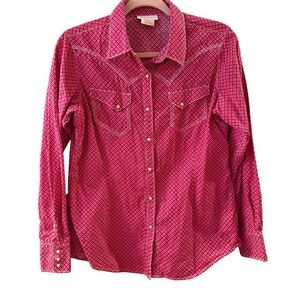 Beautiful Ariat Pink Button-Up Cotton Western Shirt